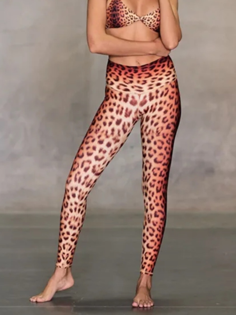 Niyama Sol Barefoot Leggings in a leopard size Medium faded tag good condition